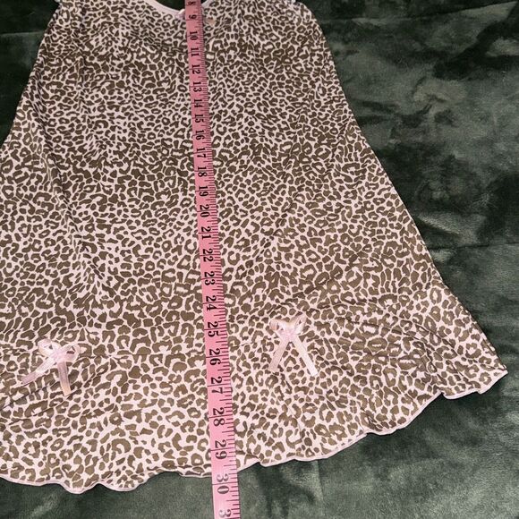 Seda Suave Sleep Dress Women's Medium Pink Leopard Print Bow Slip Lingerie NWT - Picture 8 of 9